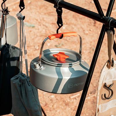 Bollitore per esterno in lega di alluminio Maniglia di bloccaggio Pentola appesa da campeggio Fornello da picnic portatile Caffettiera