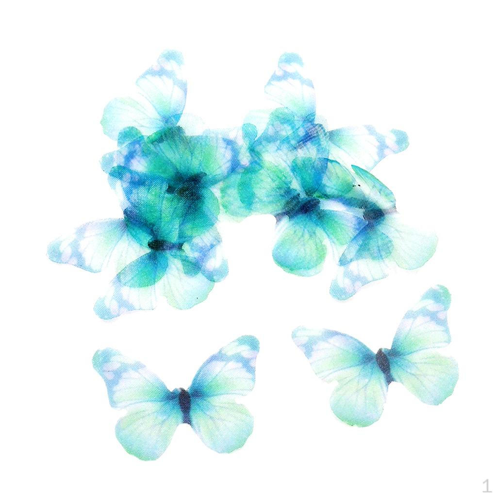 Chiffon Butterfly Flatback Charm Embellishment DIY Earring Green