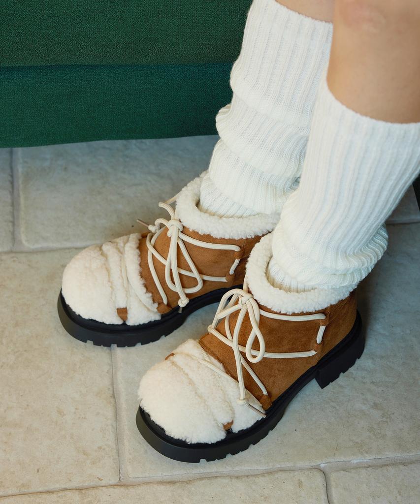 Cesti Funky Fur Ankle Boots (Tan)