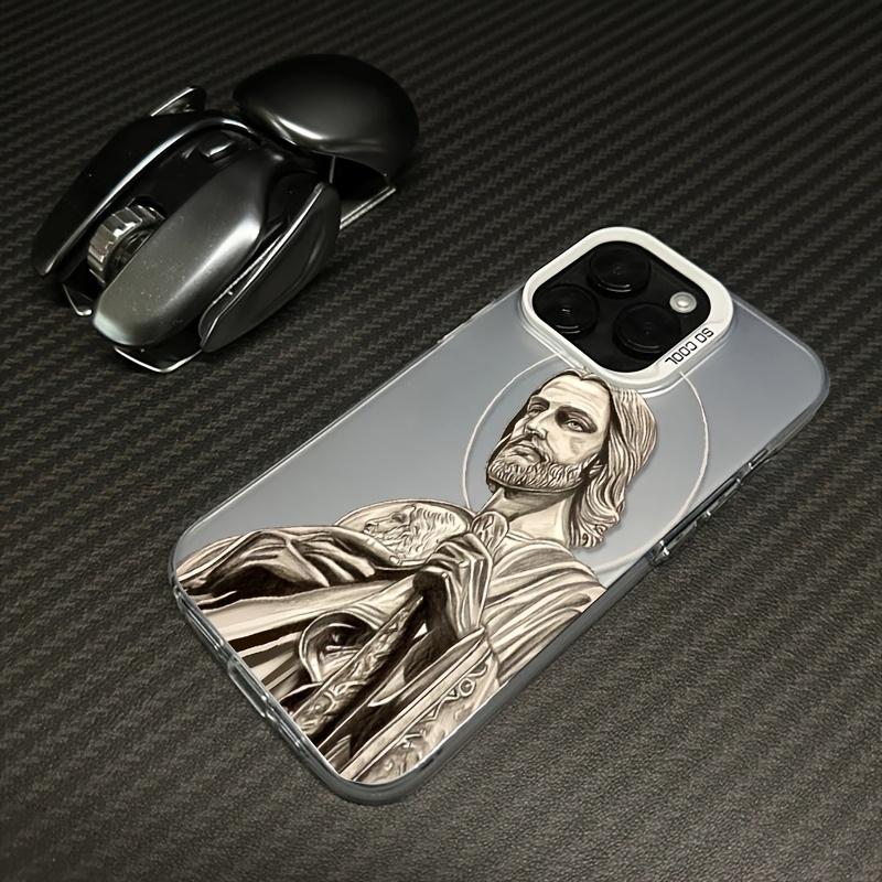 Jesus Pattern Phone Case for iPhone 17 16 15 14 Plus 13 12 11 Pro Max Retro Art Design Soft Shockproof Protective Cover