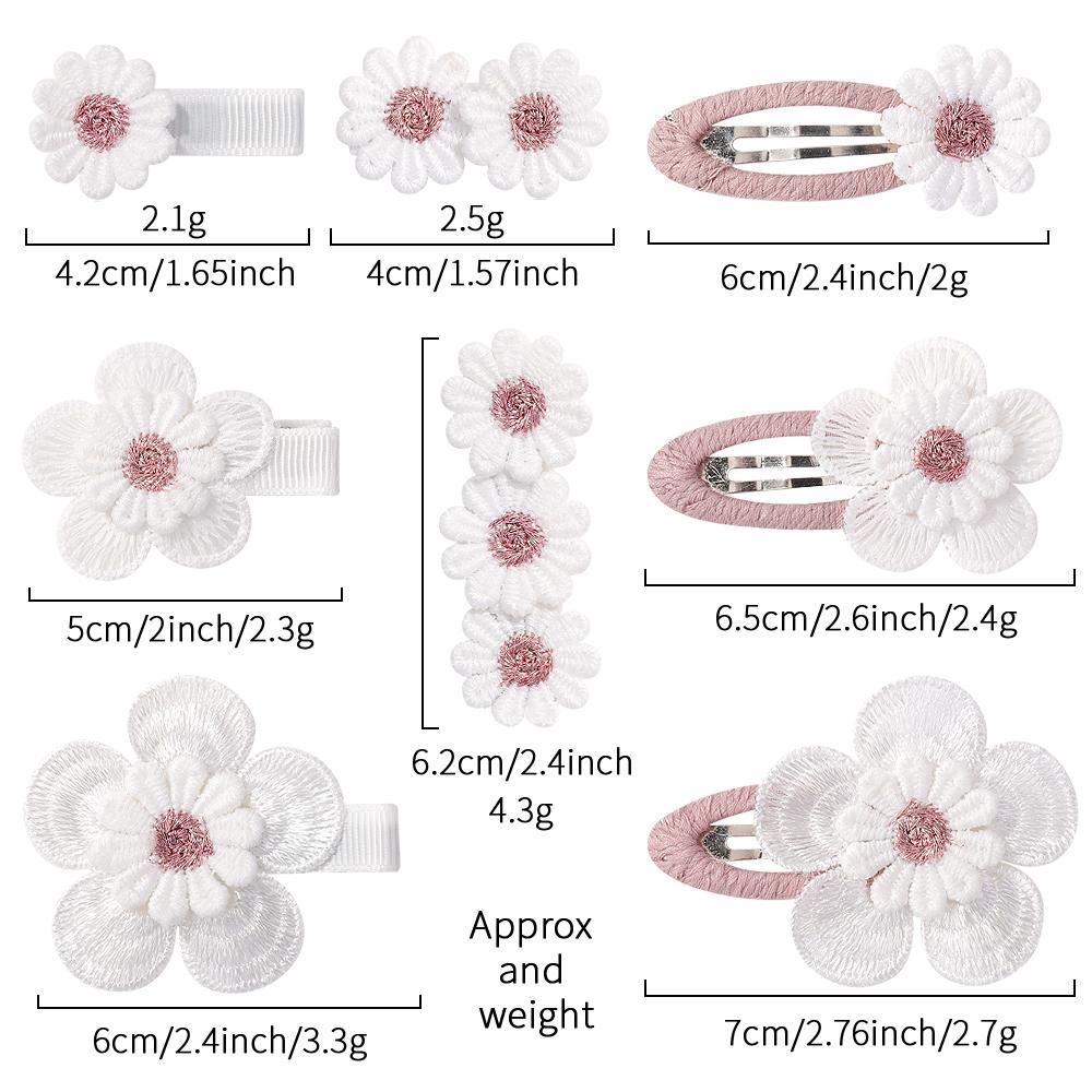 1/2/5 set Ins Daisy Flower Hair Clips Baby Girl Hairpins for Kids Lace White Barette Princess Hooks Infant Accessories Korean