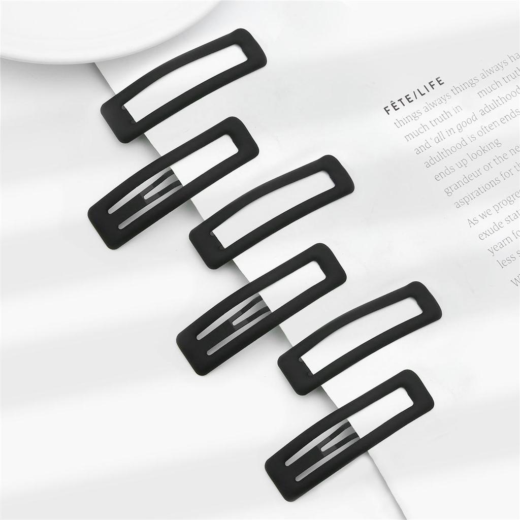 1card/bag Fashion Rubber Paint Geometric Hairpin Hair Claw For Women Ladies Girls Makeup Hair Barrettes Hair Accessories Crab Bath Clip Headwear