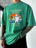 My Cat Like Coffee Design Men Washed TShirt Hip Hop Oversized Short Sleeve Vacation Cotton T Shirts Soft Summer Tee Tops