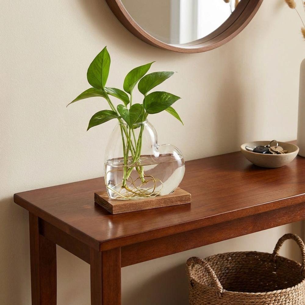 Transparente herzförmige Vase Dekorative Pflanzenvermehrungsstation Tischpflanzenvase Wohnzimmer