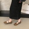 French Retro Simple Word with Square Head Shallow Mouth Single Shoes Women's 2025 Spring and Autumn New Lazy Flat Ballet Shoes