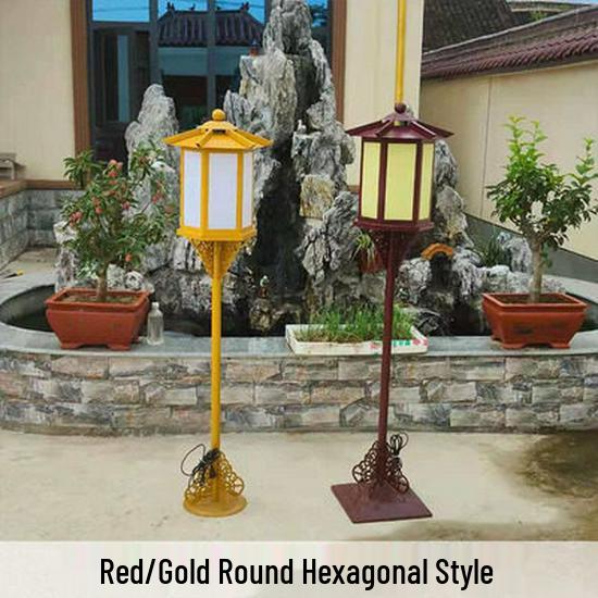 Wrought Iron Palace Lanterns & Road Markers: Han Tang Wedding Decor for Courtyards