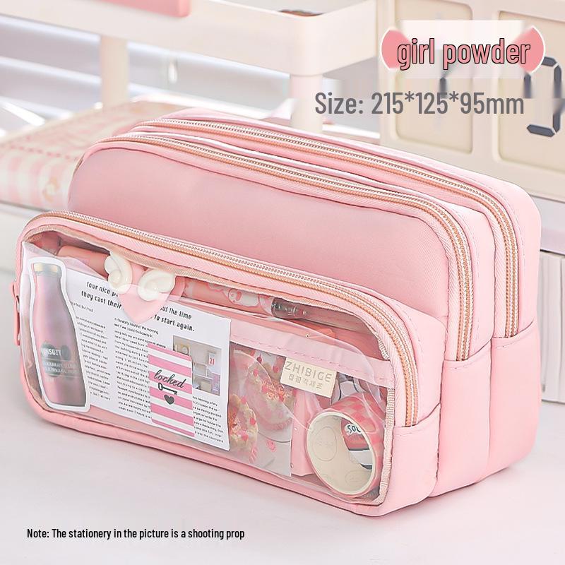 Elegant Transparent Pencil Case: High-Value, Unique Design, Large Capacity, Light Luxury Feel