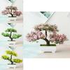 High-quality Realistic Artificial Bonsai Pine Tree Pot Plant For Elegant Home Decor
