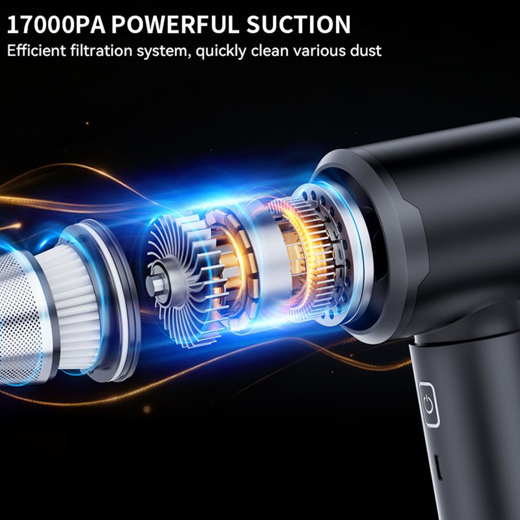 Handheld Car Vacuum Cleaner, 15000PA Car Vacuum Cleaner , High Power Handheld Vacuum Cordless Rechargeable With Multi-Nozzles, Portable