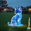 1PC Charming Art Blue Starlit Sky Cat 2D Acrylic Garden Floor Socket Waterproof for Home Courtyard Outdoor Festival Decoration