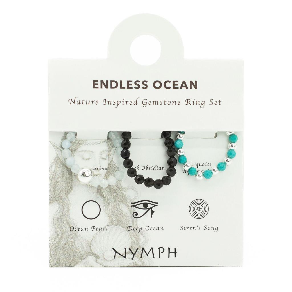 Nymph Spirit Gemstone Ring Set – Endless Ocean