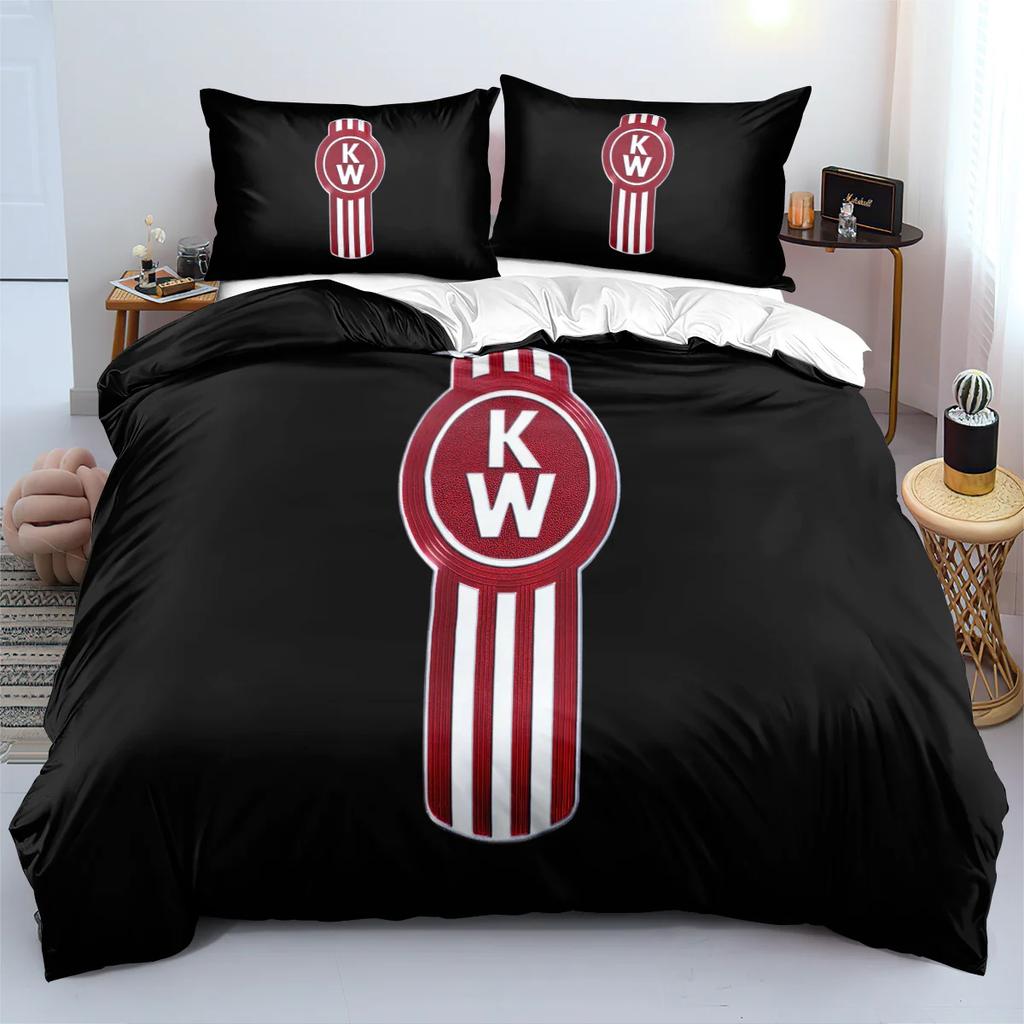 Copripiumino Federa Set Biancheria da Letto Stampa 3D Camion Kenworth Singolo Matrimoniale King per Bambini Adulti Camera da Letto