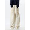 Graffiti Jeans Men Women Straight Leg Loose Flared Wide Pants American Style Cleanfit