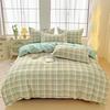 Plant Thickened Three Four Piece Bed Sheet Set Blue And White Large Grid