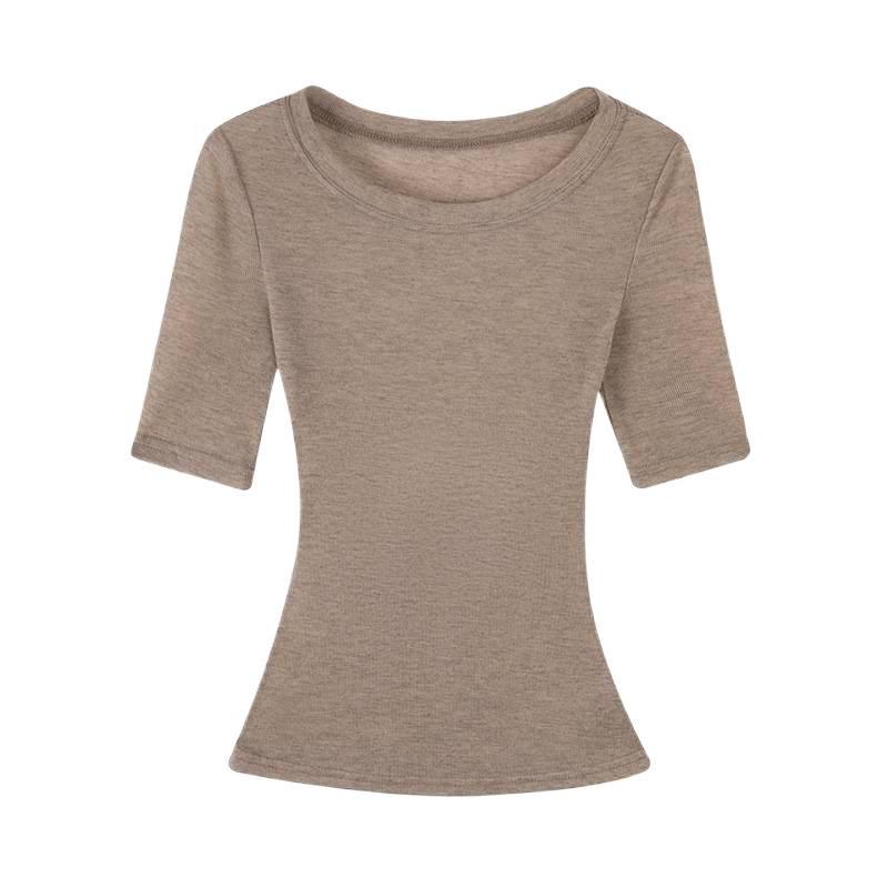 2026 Sexy Backless Short Sleeve T-Shirt - Women's Slim Fit Round Neck Top