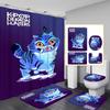 Character Print Bathroom Mat And Shower Curtain 4-Piece Set
