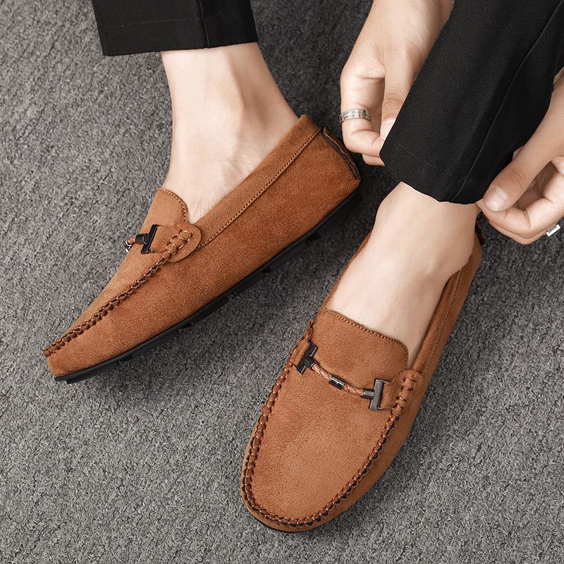 Four Seasons of High Quality Handmade Foreign Trade Fashion Loafers Men Trend Set Wear Lazy Bean Shoes Soft Soled Driving Shoes