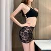 Night Club Sexy Wear Sexy Hot See Through Micro Pencil Skirt Fashion New Lace Black Wrap Hip Mini Skirts Pleated LongClothing for Women
