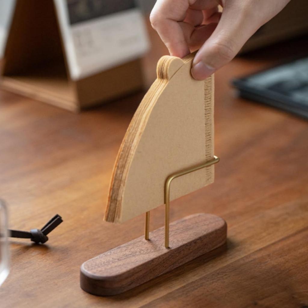 Siawadeky Wooden Coffee Filter Holder, Holds 35 Filters, Conical and Trapezoidal Shape, Slim Tabletop Storage Rack, Space-Saving Storage, Stylish