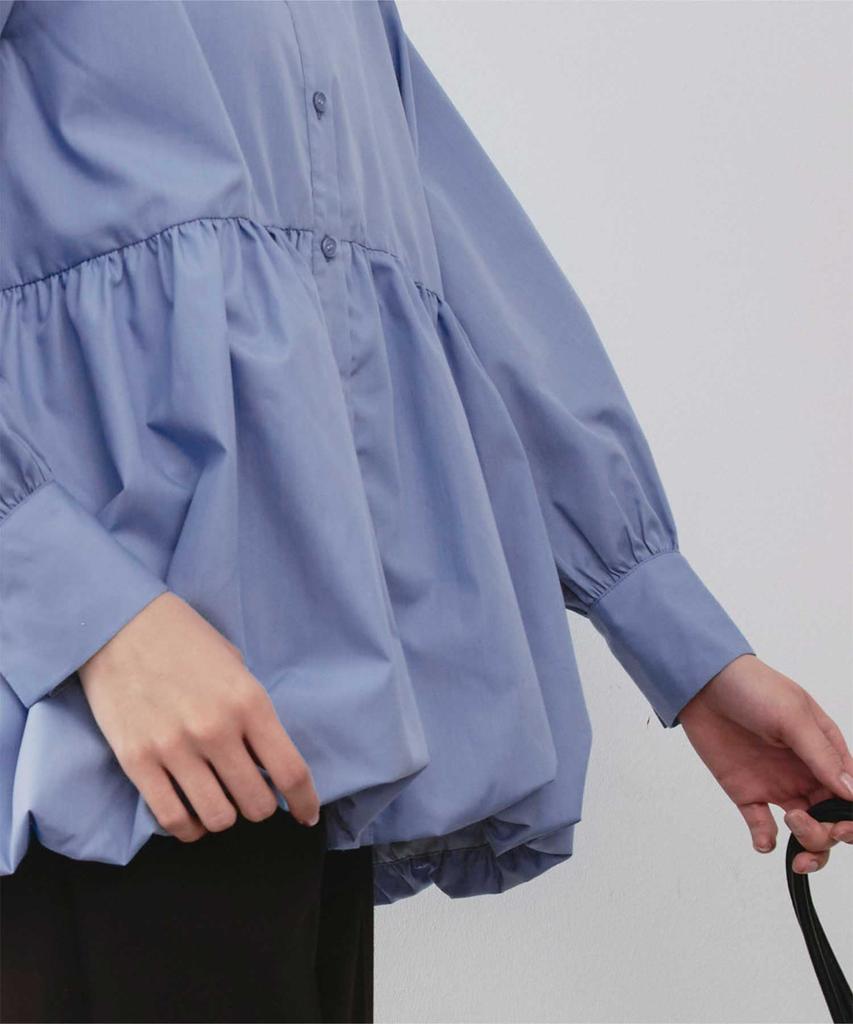 Titibait Collared Hem Balloon Shirt AFXN2098 Large Women's Off-White