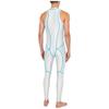 Combinaison de bain brillante pour homme Fermeture éclair avant Sans manches Body Leggings Coutures plates Combinaison