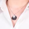 Gun Black Leaf Pendant Necklace – Hollow Design for Women – Cross-border Fashion Statement