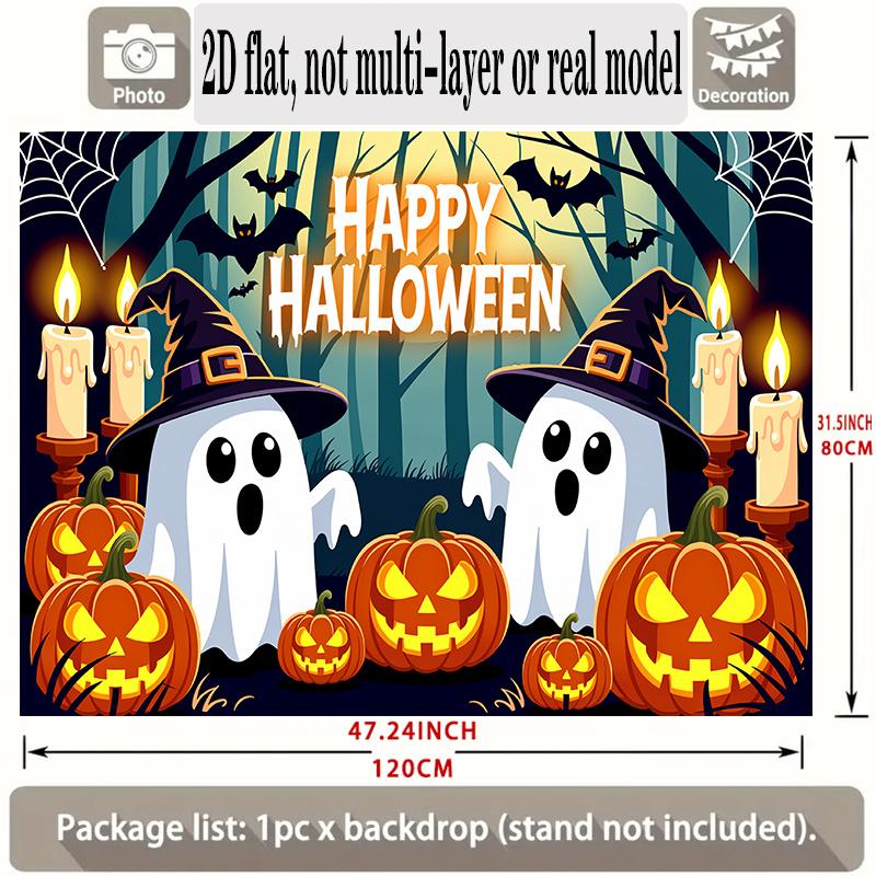 Party Backdrop Halloween Flat Banners Spooky Ghosts Pumpkins Celebrations Wedding Enthusiasts Photo Booth Decor Front Door Decor