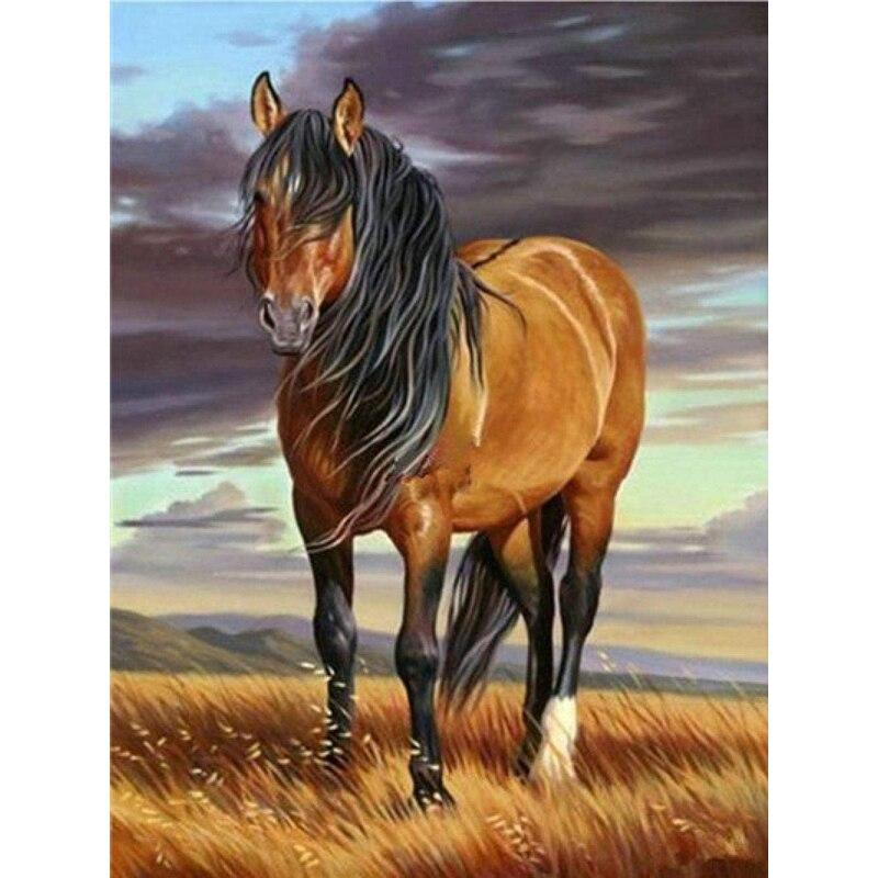 

Новый 5D DIY алмазная живопись с изображением животных лошадь Алмазная вышивка полная квадратная круглая дрель стразы ремесла декорации домашний декор подарок Full Round 30x40CM