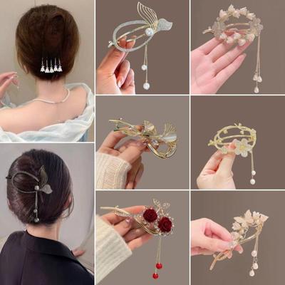 Luxury Fishtail Tassel Hairpin: Elegant Butterfly Twist Clip for Bun or Straight Hair