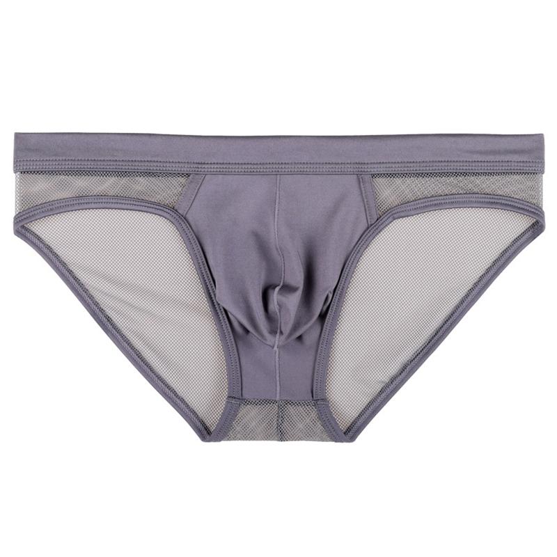 1Pc Low Waist Lingerie Acrylic Fiber Panties Men's Sexy U Pouch Underwear Briefs