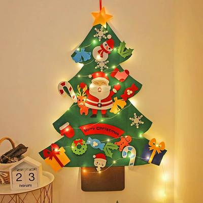 1Set Felt Christmas Tree Non-woven Fabric Holiday Decoration Ornament 3D Mini Christmas Tree