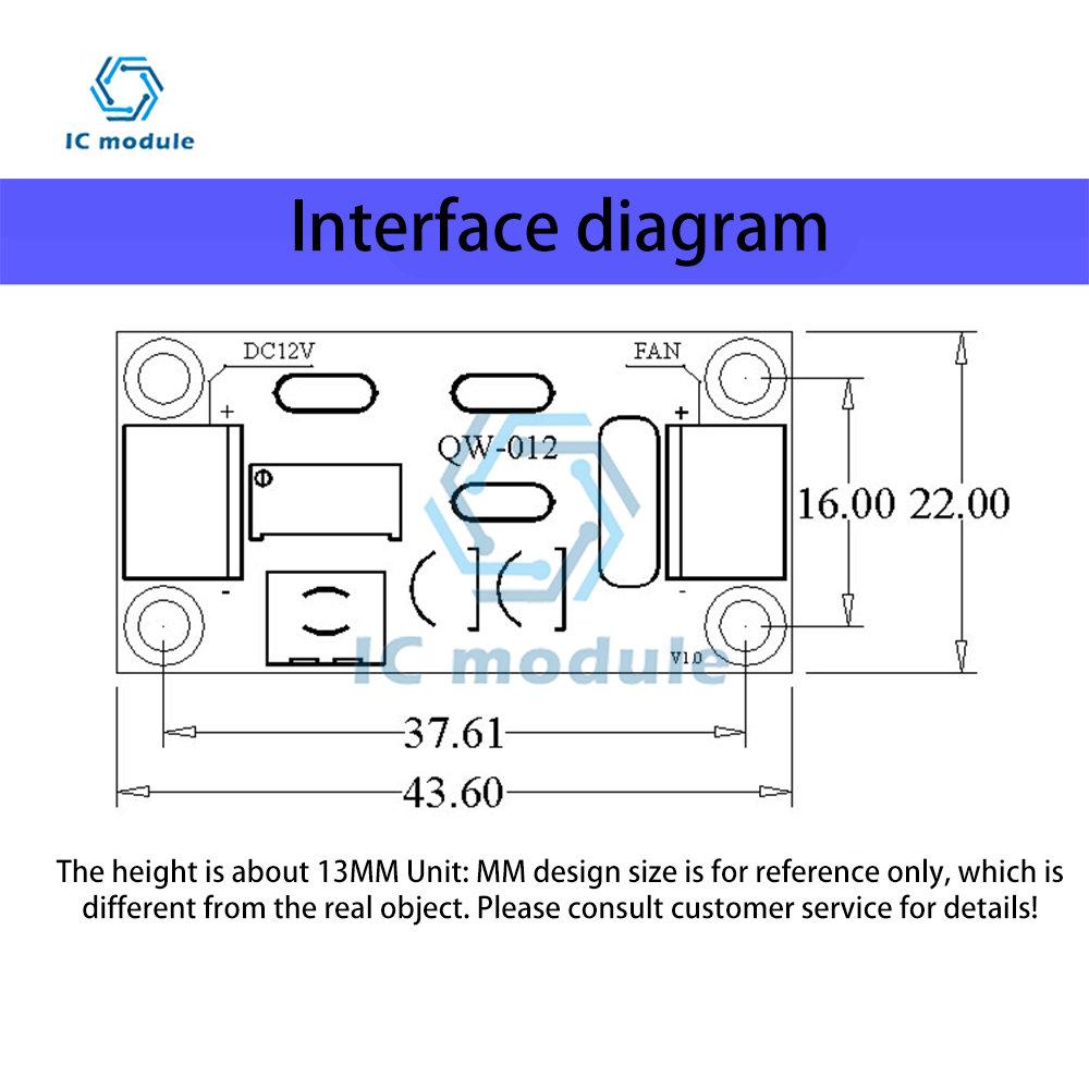 Fan Control Board Dc 12V PWM Automatic PC CPU Fan Temperature Control Speed Controller Module for Power Amplifiers Computers