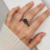 Practical Black Gold Heart Love Rings with Crystals Zirconia Fashion Accessory for Romance Celebration Daily Use