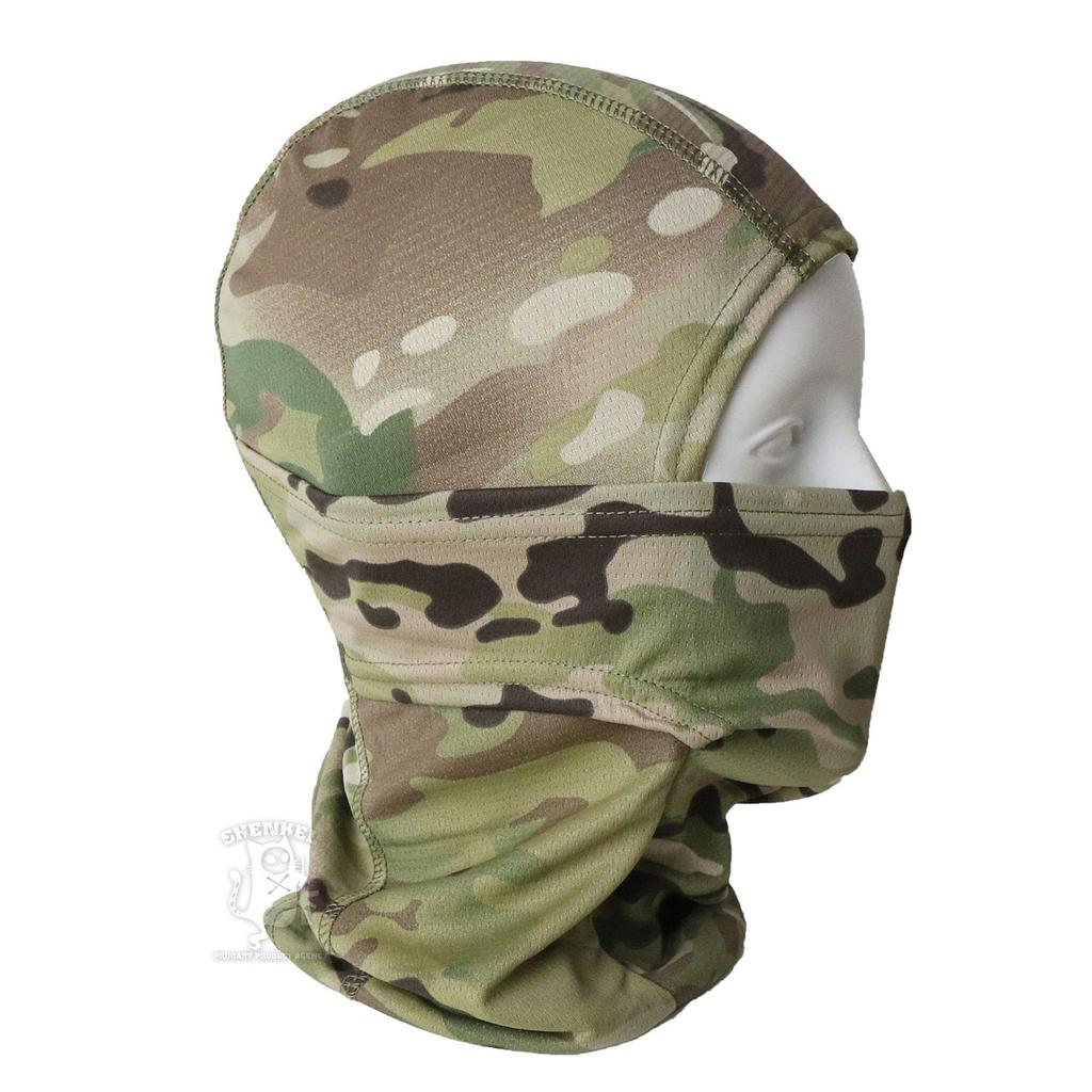 SHENKEL Mesh Balaclava Balaclava Neck Warmer 3-Way (Camouflage Multicam) - Lightweight, Breathable, Moisture-Wicking, Quick-Drying,