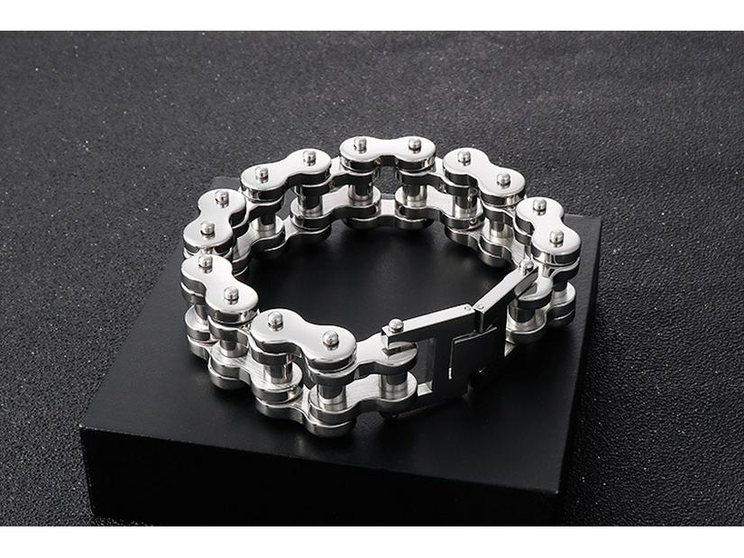 Men's Hip Hop 22mm Titanium Steel Bicycle Chain Bracelet