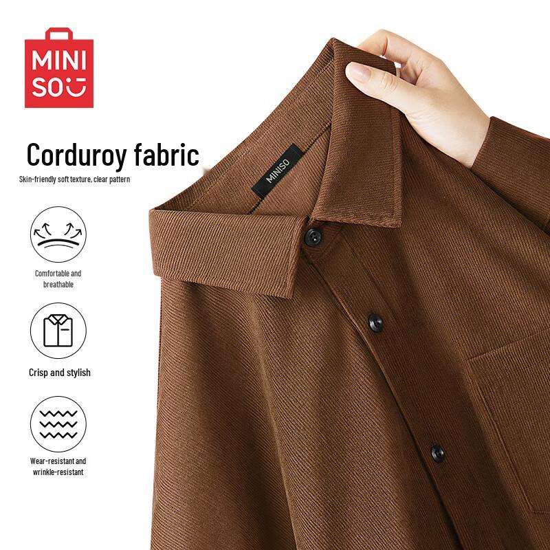 MINISO Men s Corduroy Long Sleeve Shirt Jacket M