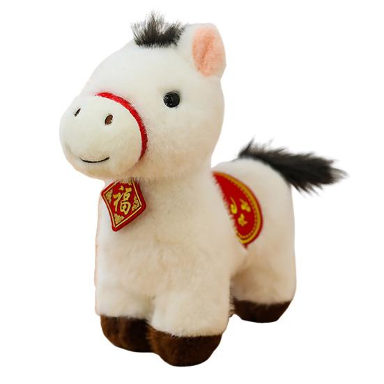 Horse Plush Doll Horse Brings Wealth Festival Zodiac Souvenir with PP Cotton Filling 2026 Chinese New Year Decor