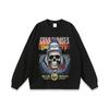 Oversized Vintage Rock Skull Print Cotton Tee Unisex Loose Fit Long Sleeve Streetwear