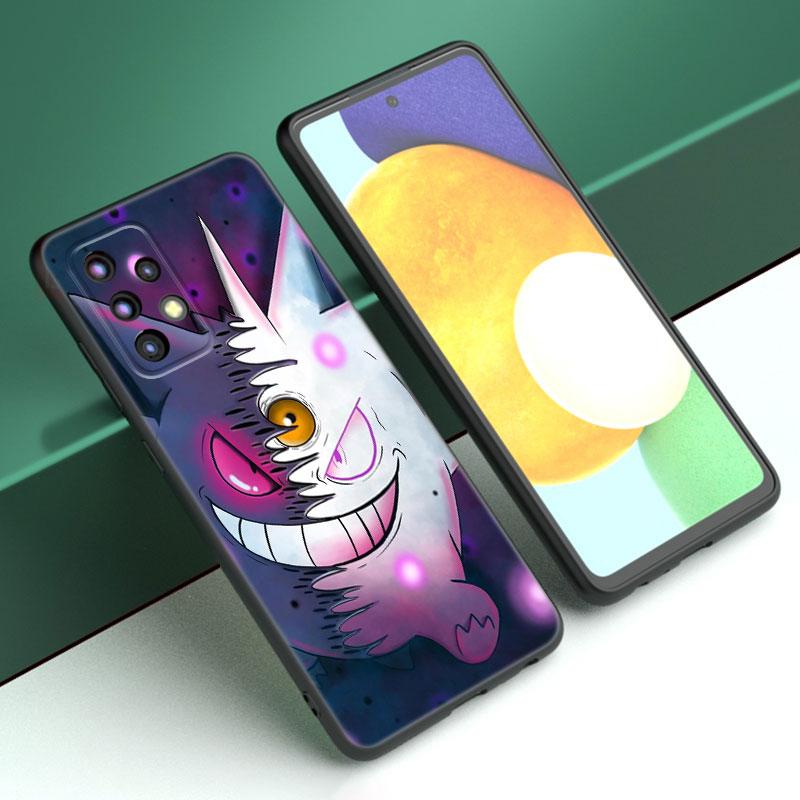 Dark P-Pokemon G-Gengar Case For Samsung A13 A22 A24 A32 A23 A25 A34 A35 A52S A53 A54 A55 A73 5G A12 A14 A15 A31 A33 A50 A51 A72