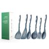 Set 6 Utensili da Cucina in Silicone Antiaderente Spatola Crema Burro Coltello Raschietto Pennello Olio Frusta Clip per Alimenti Utensili da Cucina