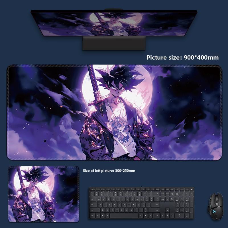 Creative PU Leather Mouse Pad Oversized Dragon Ball Computer Keyboard Pad Son Goku Animation Boys Anti-slip Mouse Pad Game E-sports Special Table Mat