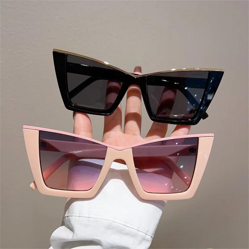 New in Big Frame Cat Eye Sunglasses ladies Fashion Vintage Popular Sun Glasses Punk Oversized Luxury Designer Sexy Shades