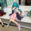 New Hatsune Miku Anime Figure Pink Sakura Sitting Position Pvc Action Figure Model Toy Decoration Collect Gifts