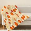 High-Density Plush Flannel Fleece Blanket Pumpkin & Maple Leaf Pattern, Soft & Skin-Friendly, Portable for Home & Car, Warm Fall Air-Condition Cover