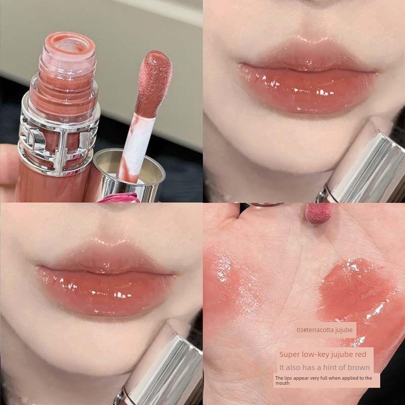 The Perfect Natural Look! Forest-Style Glossy Lip Gloss with a Mirror-Like Water Effect, Moisturizing, Suitable for Students, Enhances Complexion