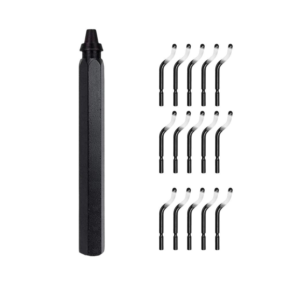 Deburring Tool Set with 15 High Speed Steel Swivel Blades Burr Removal Reamer Tool for Metal Resin Copper Plastic PVC 3D Print