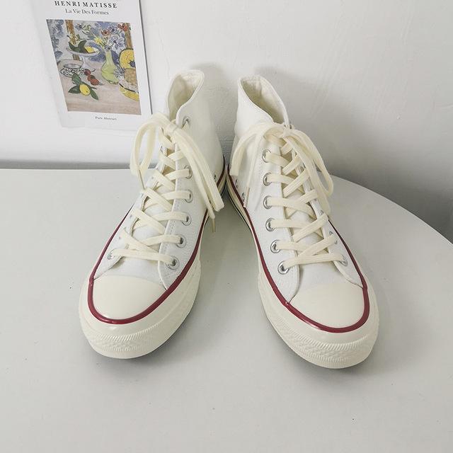 Men Canvas Shoes High Top Vulcanized Sneakers Casual Flats Man Shoes White Espadrilles For Women Classic Unisex Vulcanize Shoe