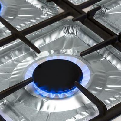 Gaskochfeld Einweg-Brennerschutzfolie, Aluminiumfolie Brennerabdeckung, Herdschutz, 20,5 cm, 10er-Pack (Quadrat)