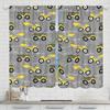 Set Of 2 Cartoon Fun Various Engineering Vehicle Printed Curtains Pole Bag Home Decoration Room Curtain Polyester