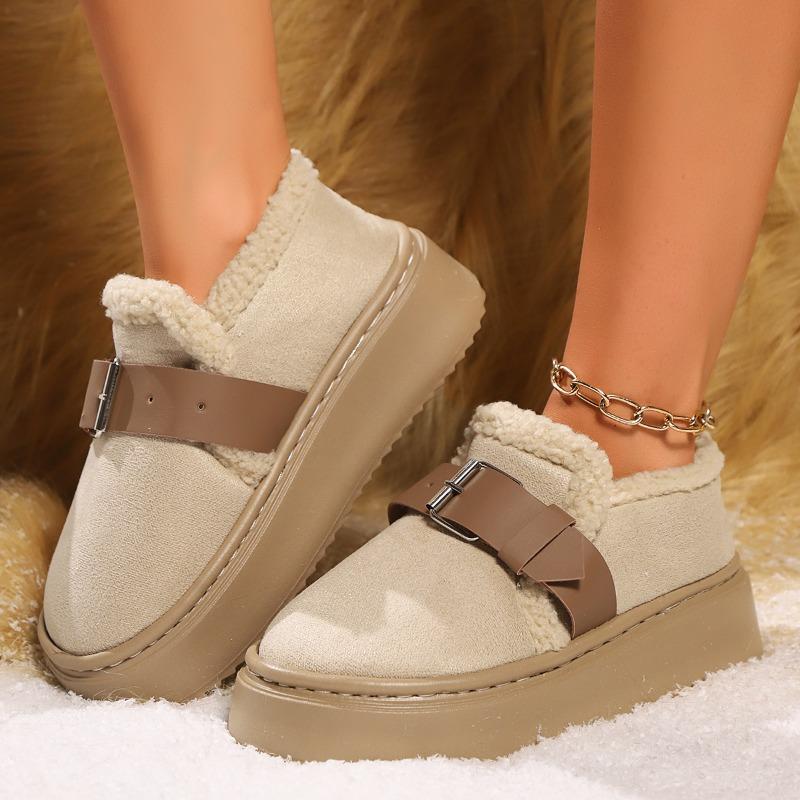 New Luxury Winter/Autumn Women's Shoes Plush Fashion Cotton Women's Flat Sole Slippers Platform Women Comfortable Snow Boots